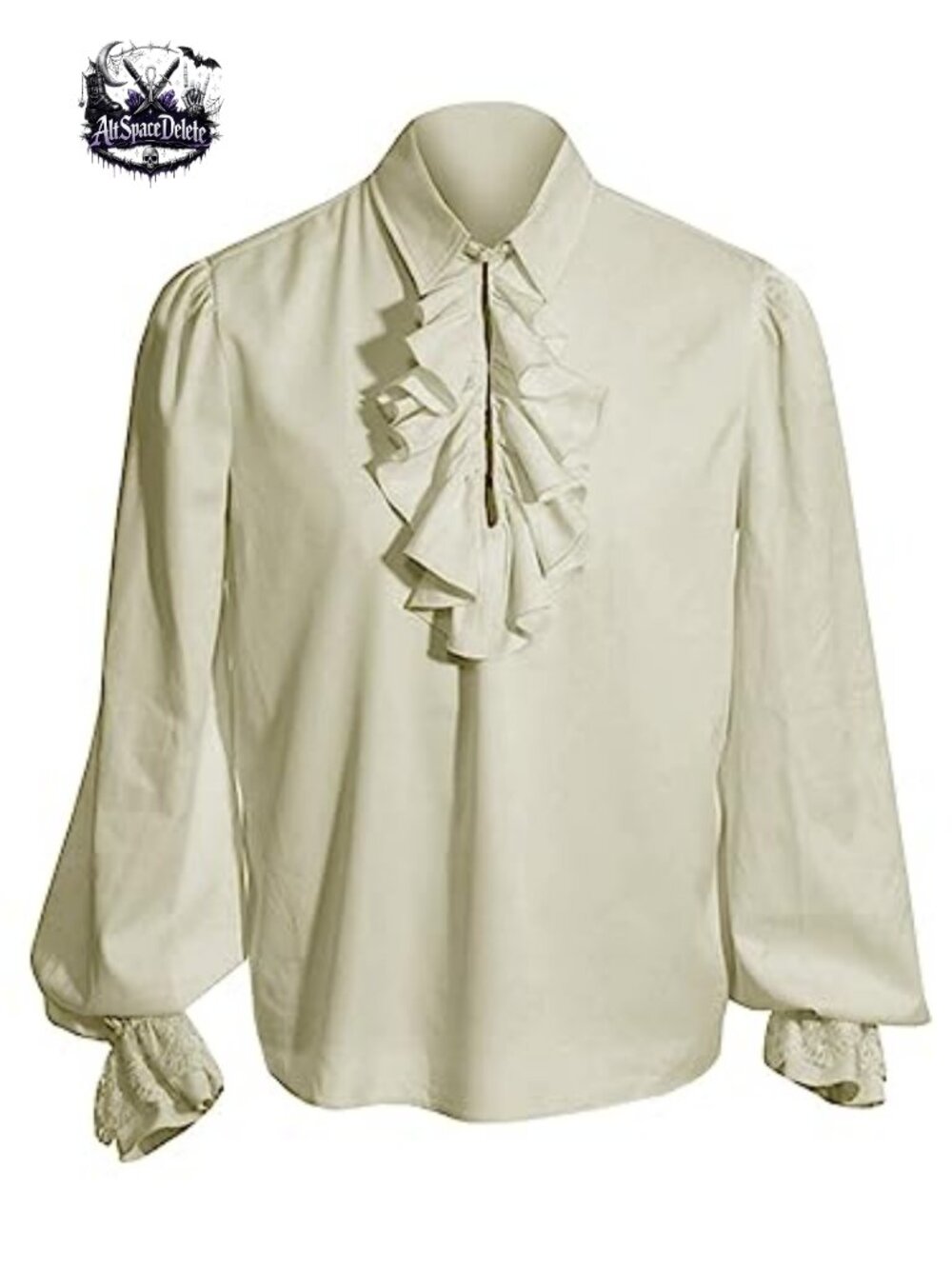 Mens Pirate Shirt Ruffle Victorian Renaissance Medieval Poet Costume Top